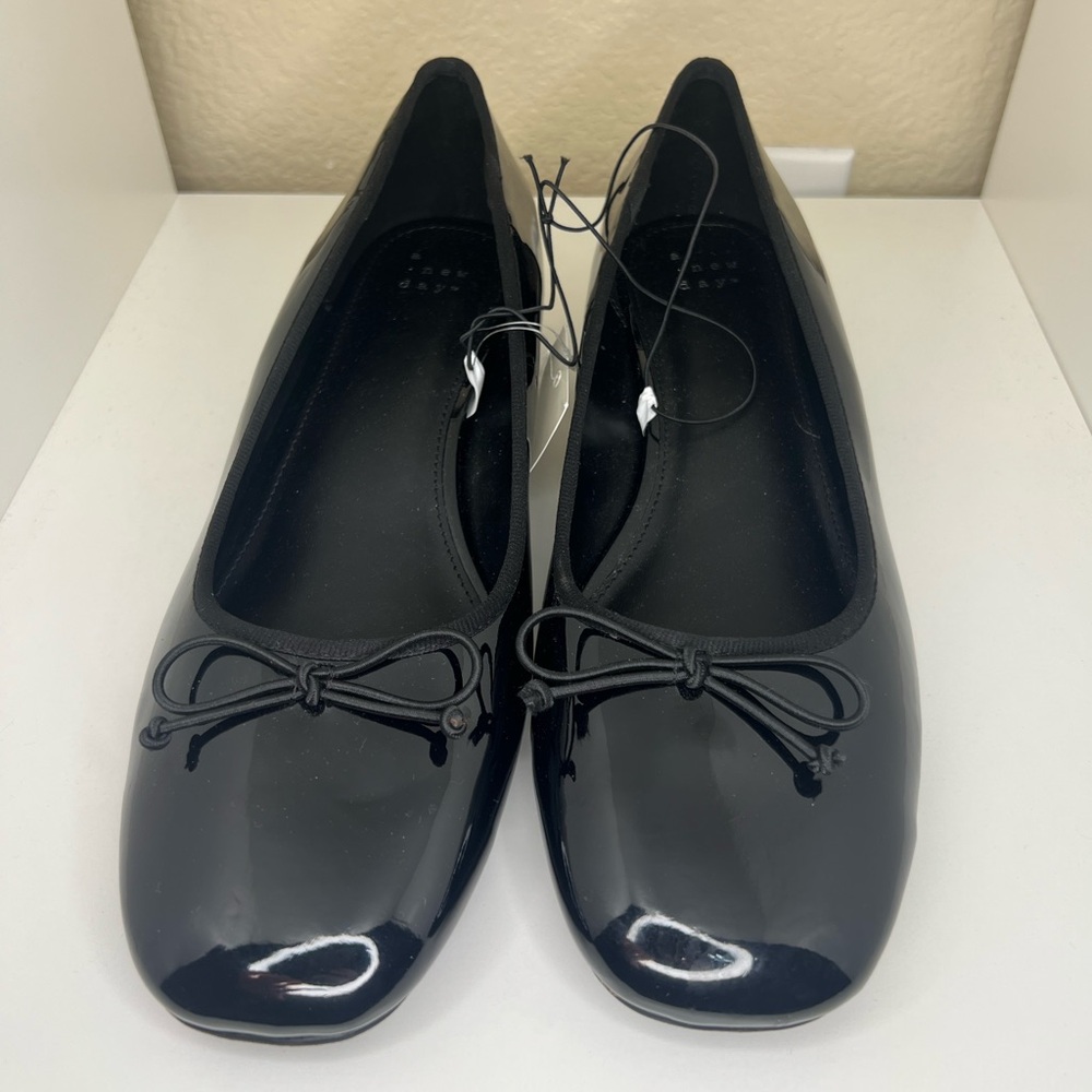 a new day Shiny Black Joy Ballet Flats - 8.5W